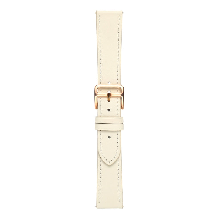 For Samsung Galaxy Watch4 40mm / 44mm Plain Weave Leather Watch Band(Beige White) by bashfashion
