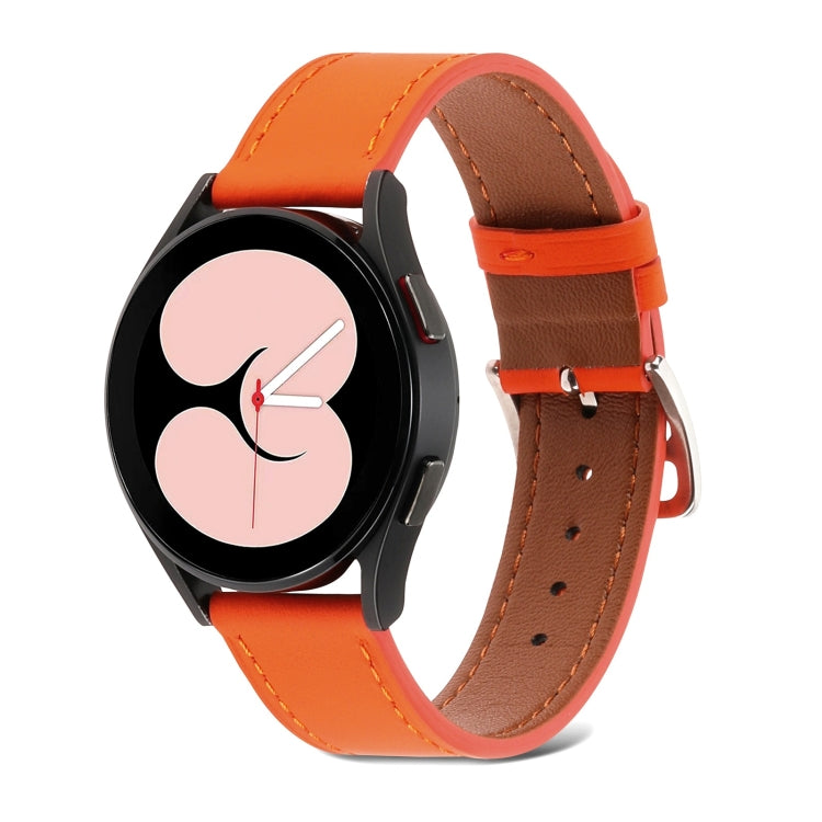 For Samsung Galaxy Watch4 40mm / 44mm Plain Weave Leather Watch Band(Orange) by bashfashion