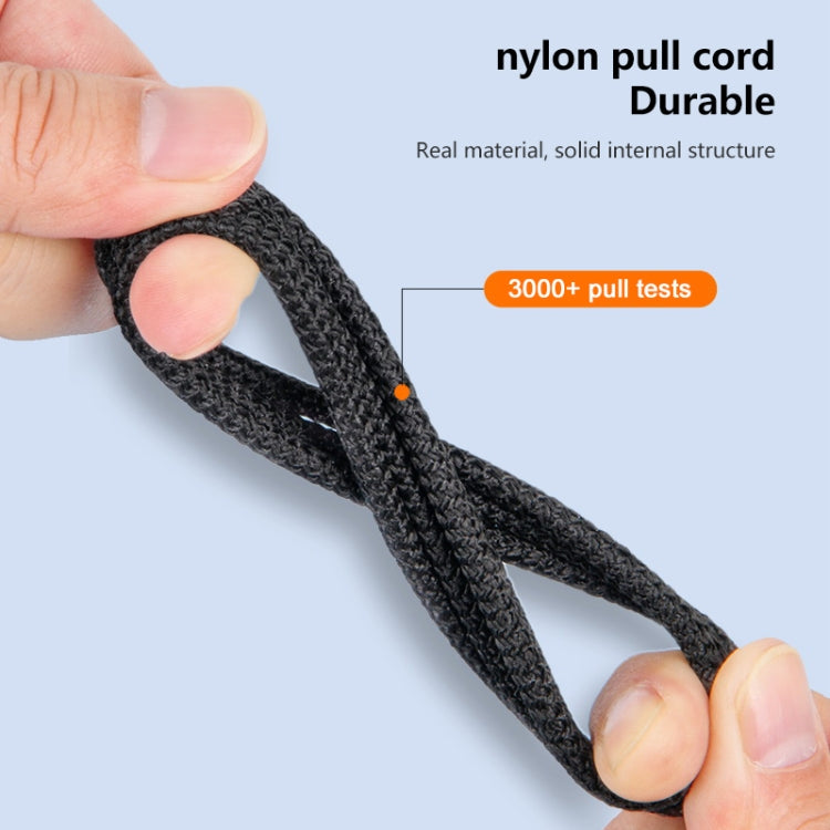 6A 66W 3 in 1 USB to 8 Pin + Micro USB + USB-C / Type-CFast Charging Braided Data Cable(Black) by bashfashion