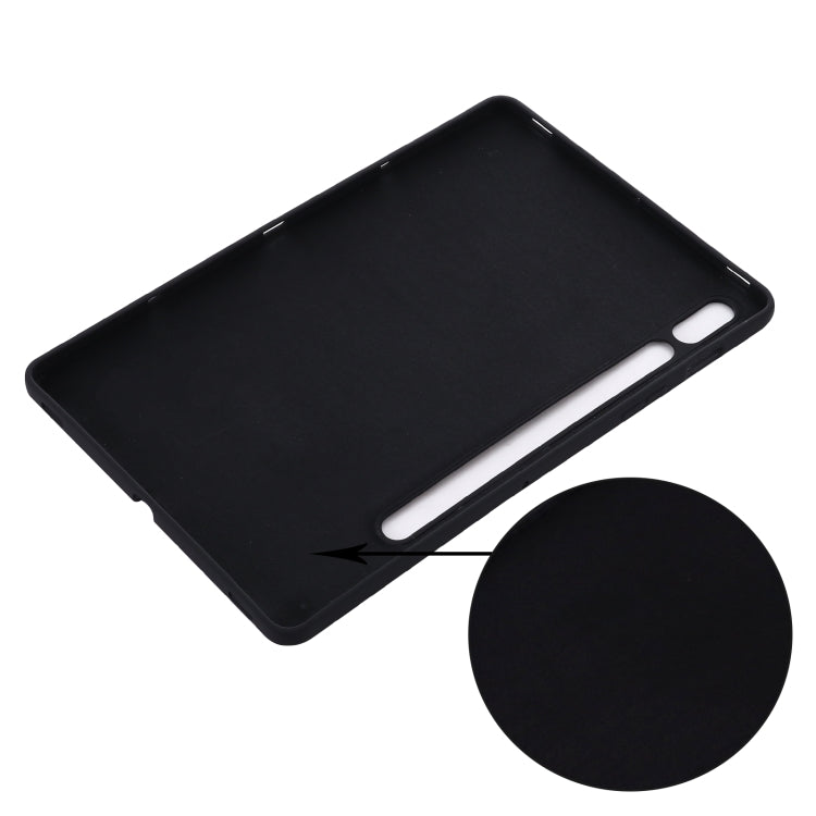For Samsung Galaxy Tab S8 / S7 Pure Color Liquid Silicone Shockproof Tablet Case(Black) by bashfashion
