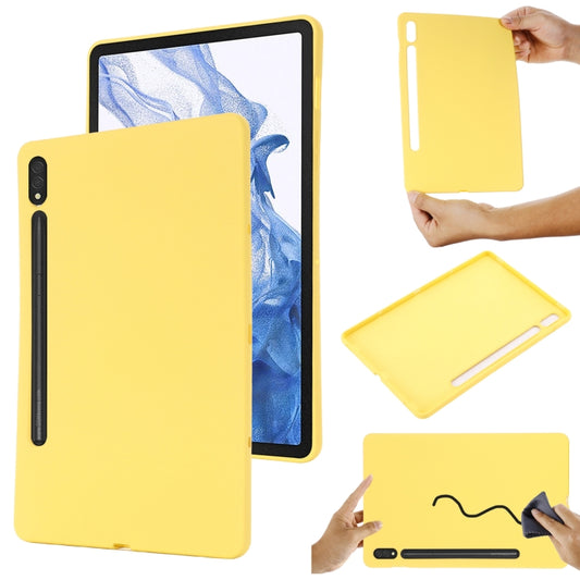 For Samsung Galaxy Tab S8 / S7 Pure Color Liquid Silicone Shockproof Tablet Case(Yellow) by bashfashion