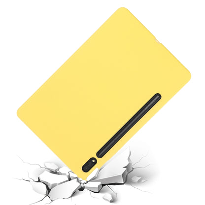 For Samsung Galaxy Tab S8 / S7 Pure Color Liquid Silicone Shockproof Tablet Case(Yellow) by bashfashion