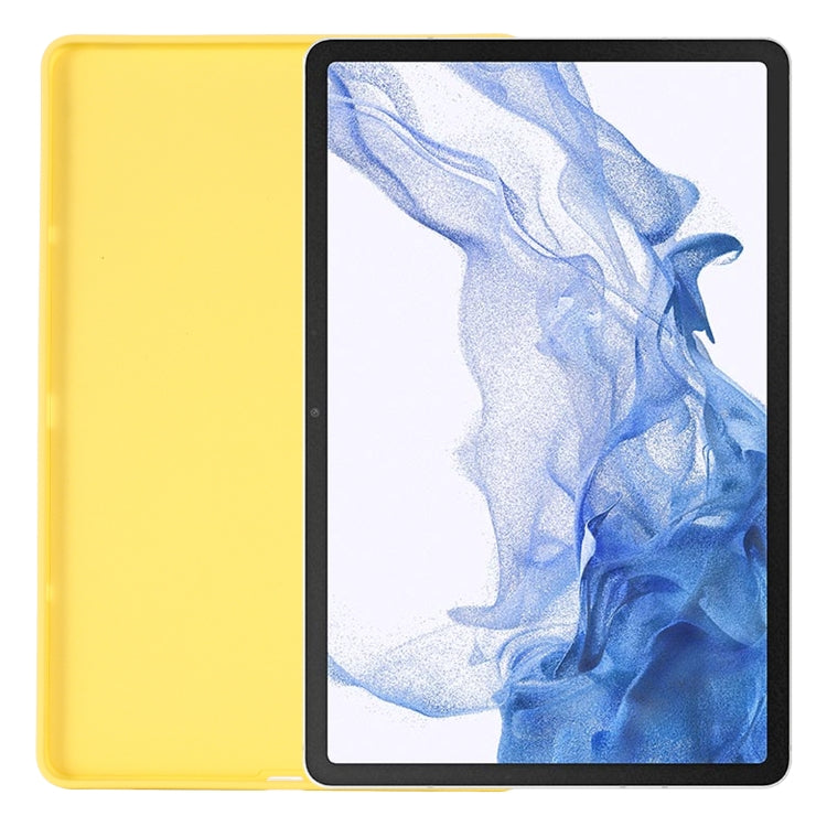 For Samsung Galaxy Tab S8 / S7 Pure Color Liquid Silicone Shockproof Tablet Case(Yellow) by bashfashion
