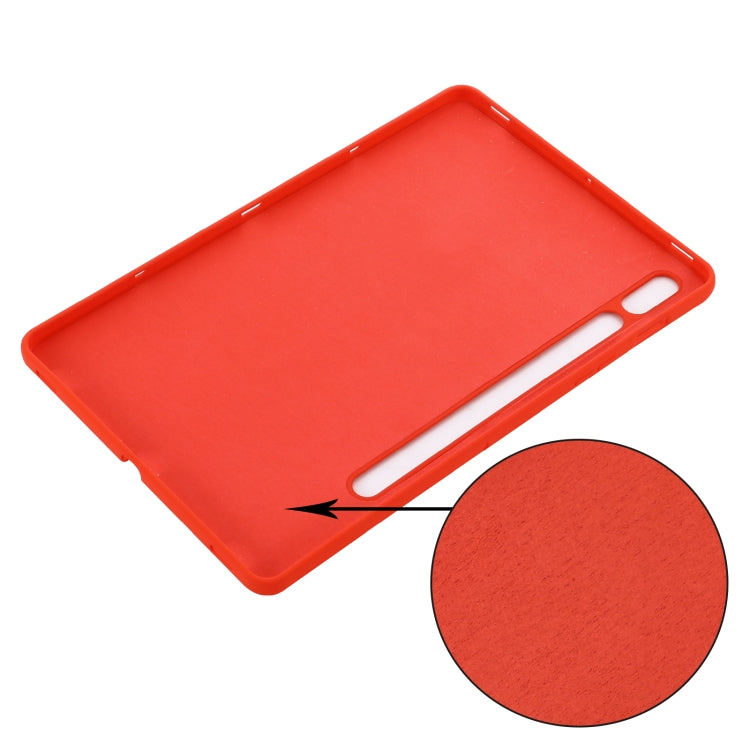 For Samsung Galaxy Tab S8 / S7 Pure Color Liquid Silicone Shockproof Tablet Case(Red) by bashfashion