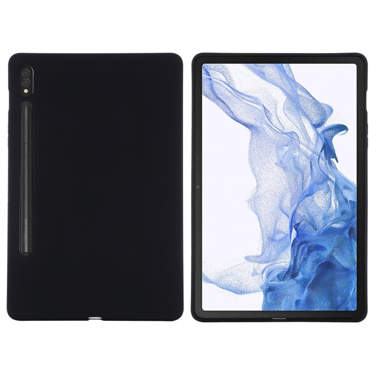 For Samsung Galaxy Tab S8 Ultra Pure Color Liquid Silicone Shockproof Tablet Case(Black) by bashfashion