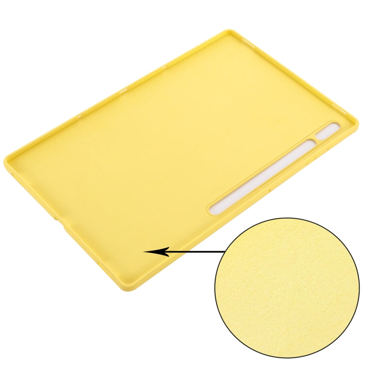 For Samsung Galaxy Tab S8 Ultra Pure Color Liquid Silicone Shockproof Tablet Case(Yellow) by bashfashion