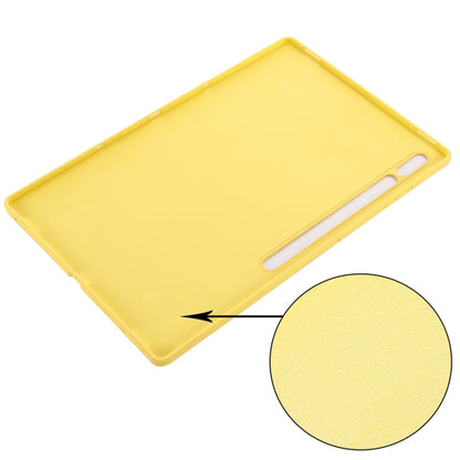 For Samsung Galaxy Tab S8 Ultra Pure Color Liquid Silicone Shockproof Tablet Case(Yellow) by bashfashion