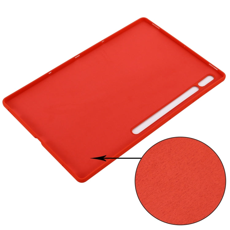 For Samsung Galaxy Tab S8 Ultra Pure Color Liquid Silicone Shockproof Tablet Case(Red) by bashfashion
