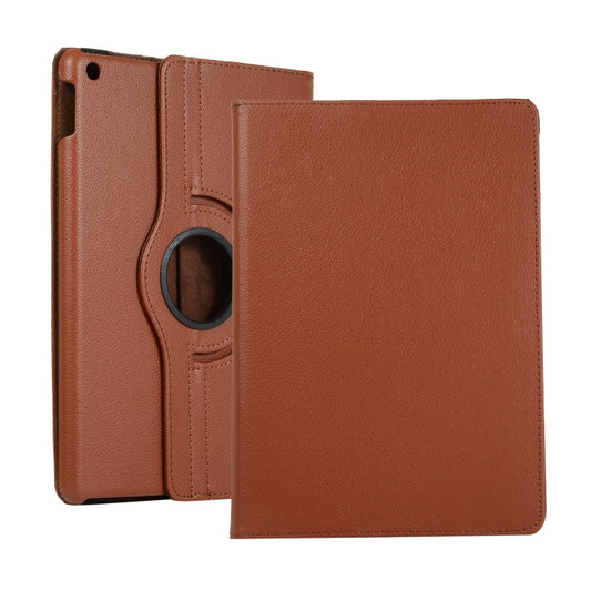 For Lenovo M10 Plus 3rd Litchi Texture 360 Degrees Rotation Leather Tablet Case with Holder(Brown) by bashfashion