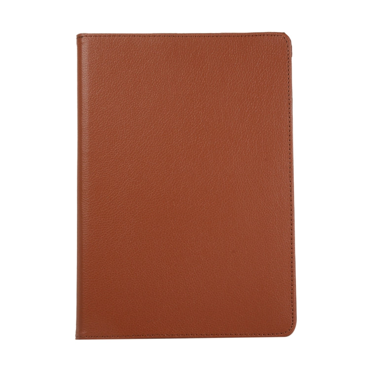 For Lenovo M10 Plus 3rd Litchi Texture 360 Degrees Rotation Leather Tablet Case with Holder(Brown) by bashfashion