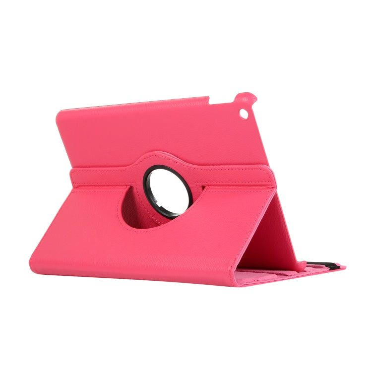 For Lenovo M10 Plus 3rd Litchi Texture 360 Degrees Rotation Leather Tablet Case with Holder(Rose Red) by bashfashion