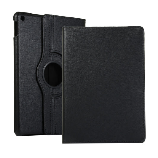 For Lenovo M10 Plus 3rd Litchi Texture 360 Degrees Rotation Leather Tablet Case with Holder(Black) by bashfashion