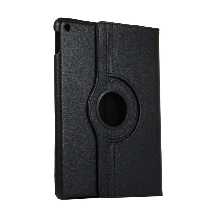 For Lenovo M10 Plus 3rd Litchi Texture 360 Degrees Rotation Leather Tablet Case with Holder(Black) by bashfashion