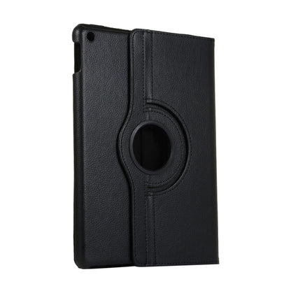 For Lenovo M10 Plus 3rd Litchi Texture 360 Degrees Rotation Leather Tablet Case with Holder(Black) by bashfashion