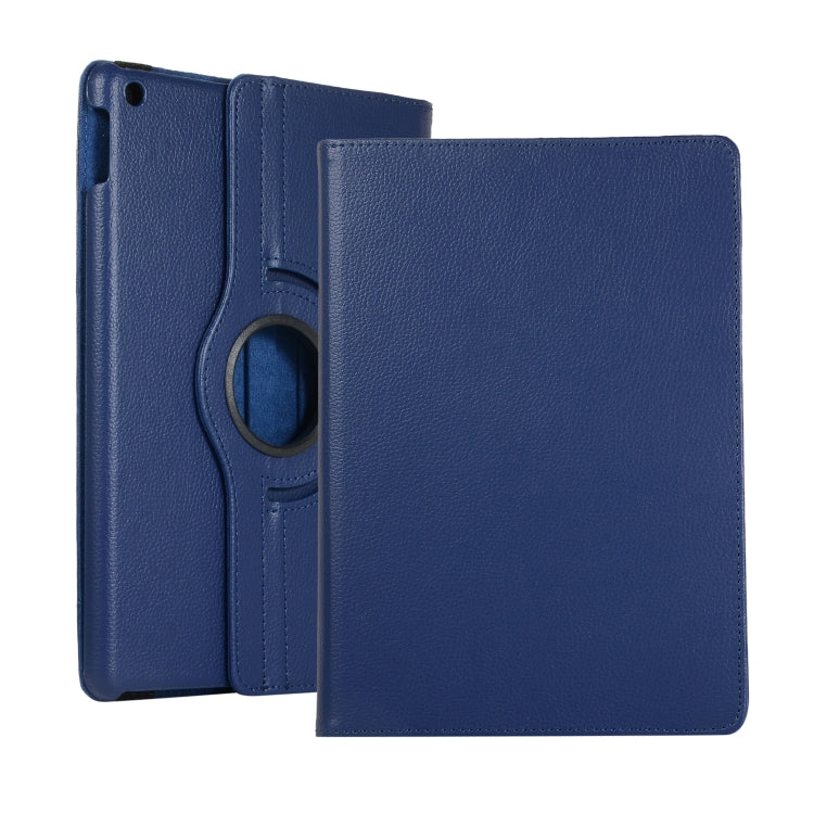 For Lenovo M10 Plus 3rd Litchi Texture 360 Degrees Rotation Leather Tablet Case with Holder(Dark Blue) by bashfashion