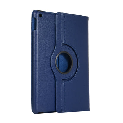 For Lenovo M10 Plus 3rd Litchi Texture 360 Degrees Rotation Leather Tablet Case with Holder(Dark Blue) by bashfashion