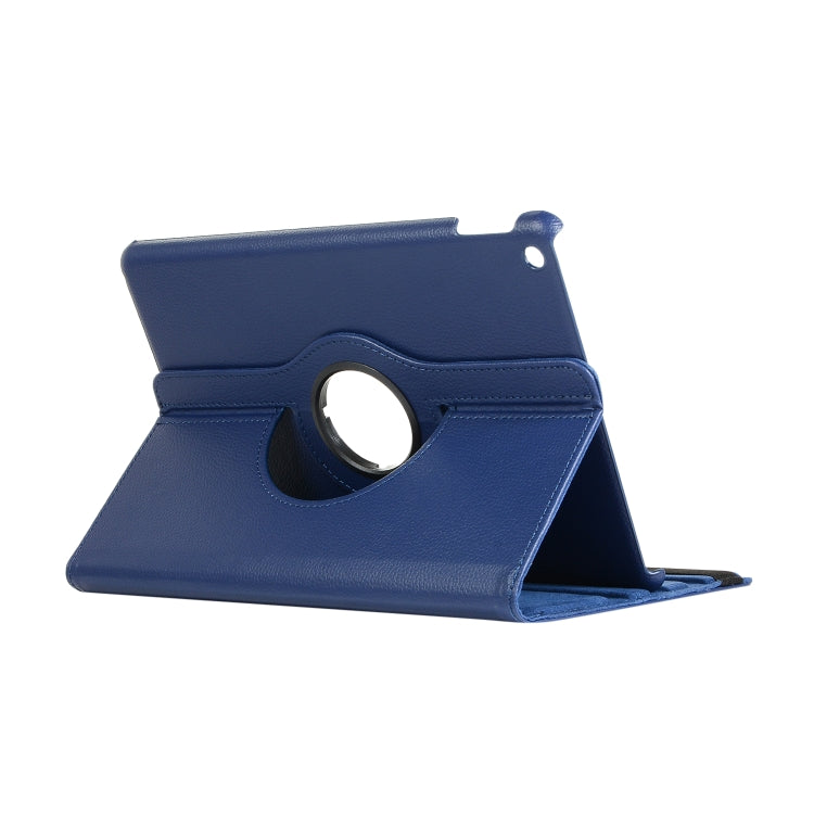 For Lenovo M10 Plus 3rd Litchi Texture 360 Degrees Rotation Leather Tablet Case with Holder(Dark Blue) by bashfashion