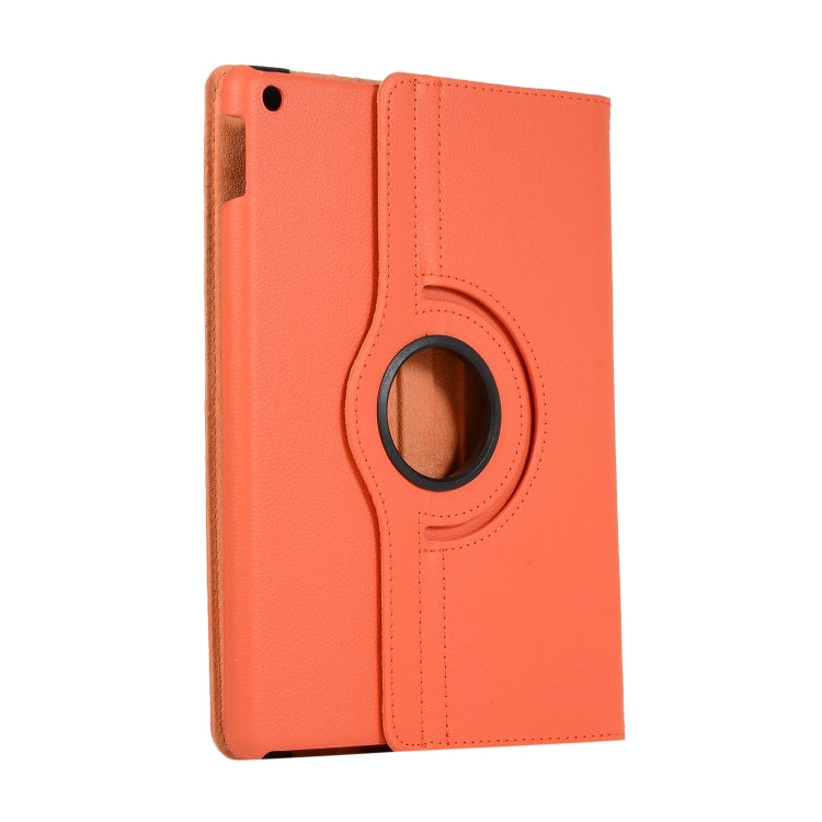 For Lenovo M10 Plus 3rd Litchi Texture 360 Degrees Rotation Leather Tablet Case with Holder(Orange) by bashfashion
