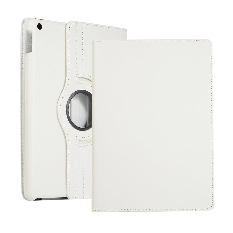For Lenovo M10 Plus 3rd Litchi Texture 360 Degrees Rotation Leather Tablet Case with Holder(White) by bashfashion