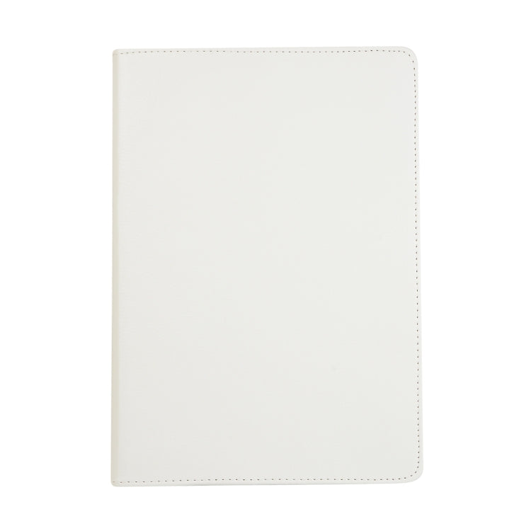 For Lenovo M10 Plus 3rd Litchi Texture 360 Degrees Rotation Leather Tablet Case with Holder(White) by bashfashion