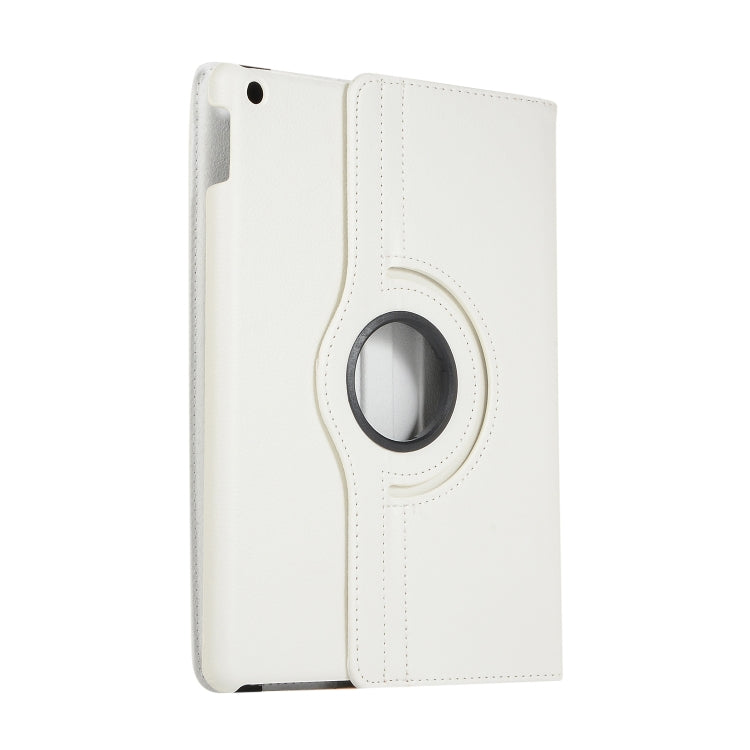 For Lenovo M10 Plus 3rd Litchi Texture 360 Degrees Rotation Leather Tablet Case with Holder(White) by bashfashion