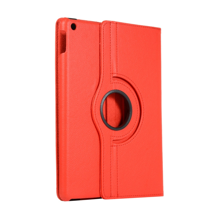 For Lenovo M10 Plus 3rd Litchi Texture 360 Degrees Rotation Leather Tablet Case with Holder(Red) by bashfashion
