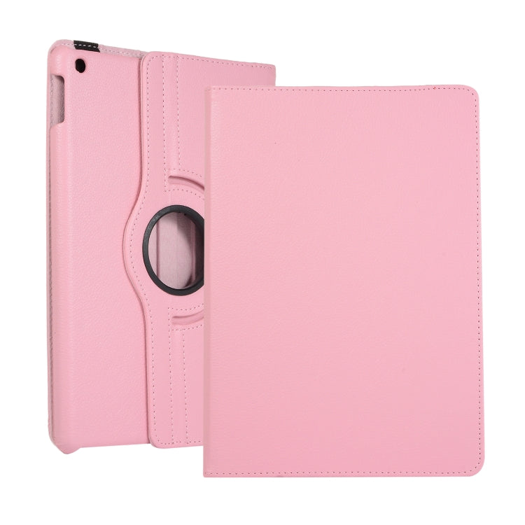 For Lenovo M10 Plus 3rd Litchi Texture 360 Degrees Rotation Leather Tablet Case with Holder(Pink) by bashfashion