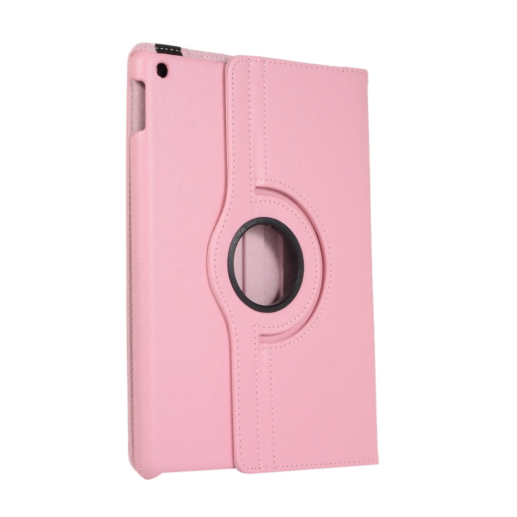 For Lenovo M10 Plus 3rd Litchi Texture 360 Degrees Rotation Leather Tablet Case with Holder(Pink) by bashfashion