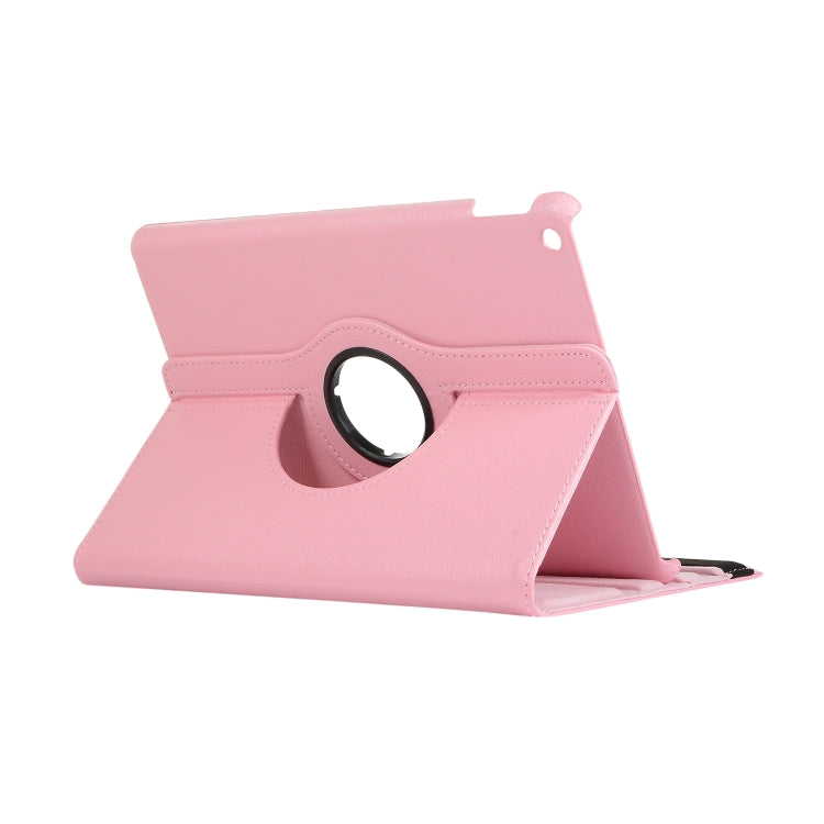 For Lenovo M10 Plus 3rd Litchi Texture 360 Degrees Rotation Leather Tablet Case with Holder(Pink) by bashfashion