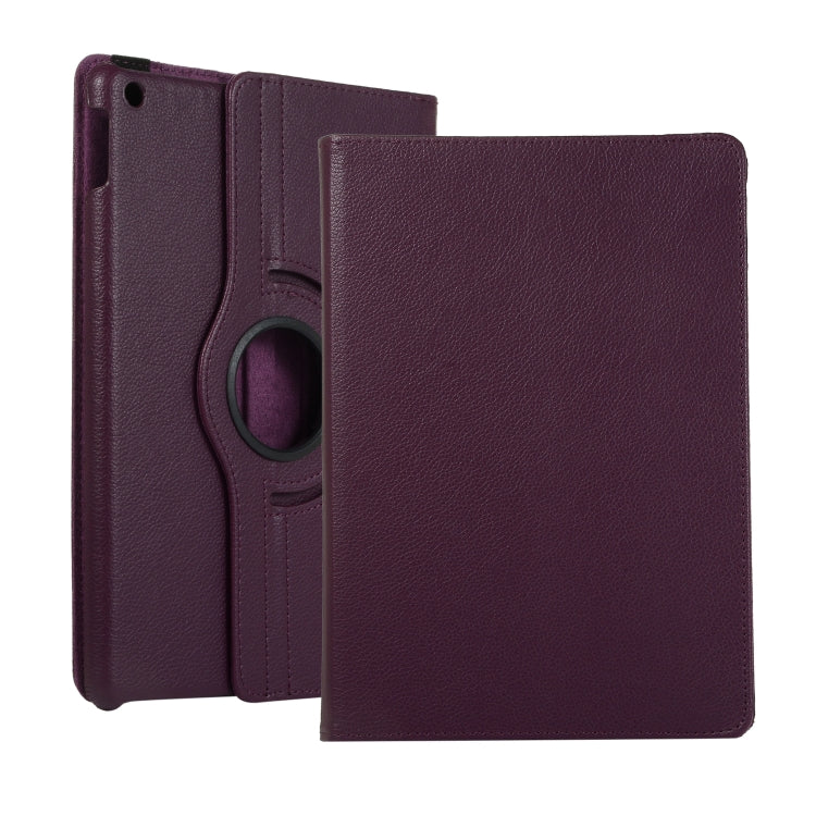 For Lenovo M10 Plus 3rd Litchi Texture 360 Degrees Rotation Leather Tablet Case with Holder(Purple) by bashfashion