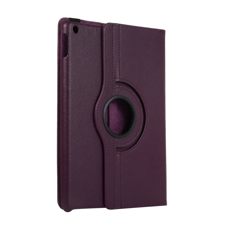 For Lenovo M10 Plus 3rd Litchi Texture 360 Degrees Rotation Leather Tablet Case with Holder(Purple) by bashfashion