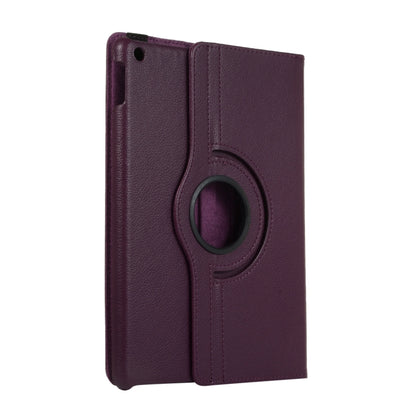 For Lenovo M10 Plus 3rd Litchi Texture 360 Degrees Rotation Leather Tablet Case with Holder(Purple) by bashfashion