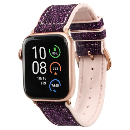 Glitter Starry Sky Watch Band For Apple Watch Series 9&8&7 41mm / SE 3&SE 2&6&SE&5&4 40mm / 3&2&1 38mm(Dark Purple) by bashfashion