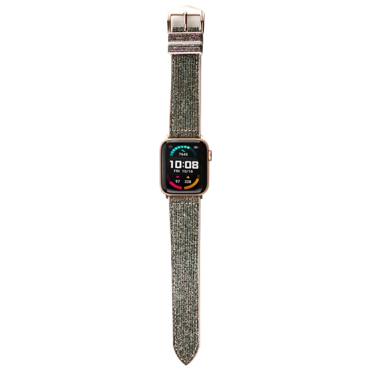 Glitter Starry Sky Watch Band For Apple Watch Series 9&8&7 41mm / SE 3&SE 2&6&SE&5&4 40mm / 3&2&1 38mm(Green) by bashfashion