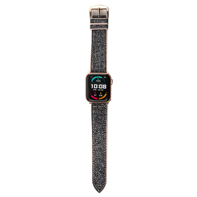 Glitter Starry Sky Watch Band For Apple Watch Series 9&8&7 41mm / SE 3&SE 2&6&SE&5&4 40mm / 3&2&1 38mm(Black) by bashfashion