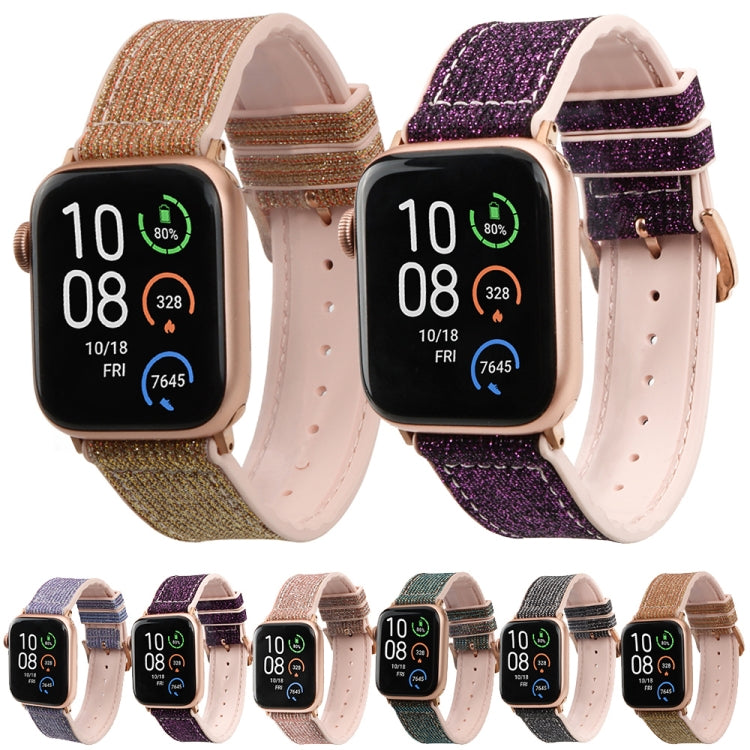 Glitter Starry Sky Watch Band For Apple Watch Series 9&8&7 41mm / SE 3&SE 2&6&SE&5&4 40mm / 3&2&1 38mm(Gold) by bashfashion