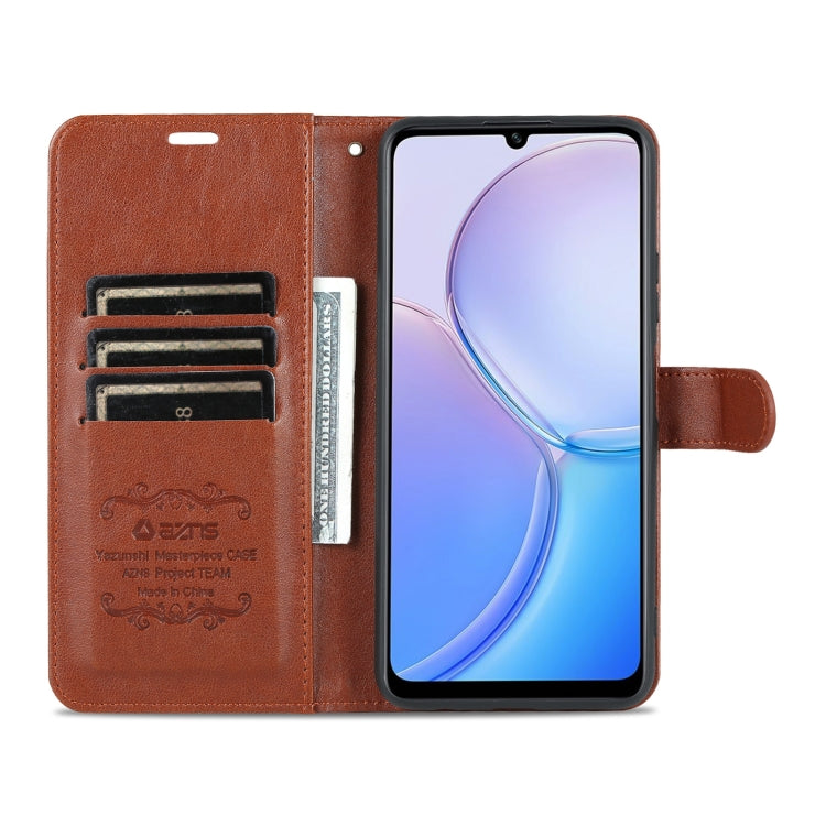 For Huawei Maimang 11 AZNS Sheepskin Texture Flip Leather Phone Case(Brown) by AZNS