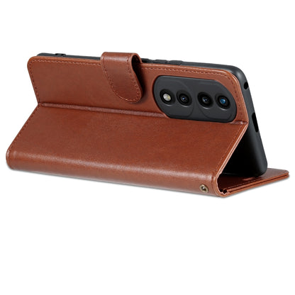 For Honor 70 Pro AZNS Sheepskin Texture Flip Leather Phone Case(Brown) by AZNS