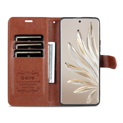 For Honor 70 Pro AZNS Sheepskin Texture Flip Leather Phone Case(Brown) by AZNS