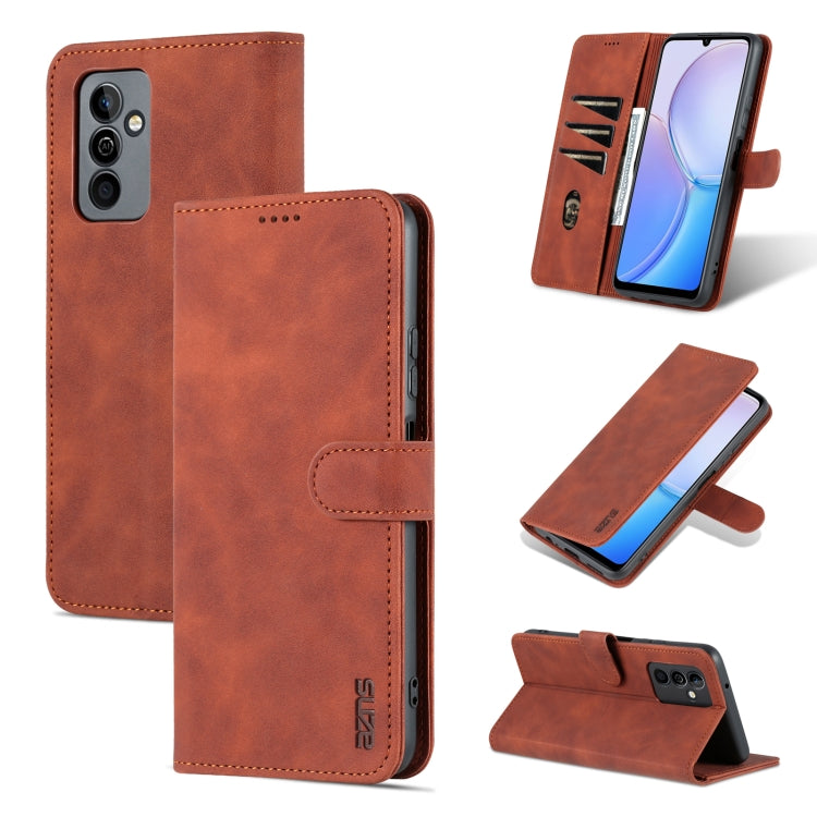 For Huawei Maimang 11 AZNS Skin Feel Calf Texture Flip Leather Phone Case(Brown) by AZNS