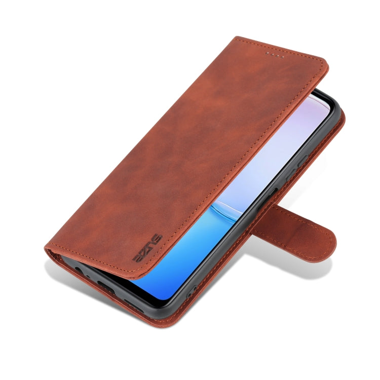 For Huawei Maimang 11 AZNS Skin Feel Calf Texture Flip Leather Phone Case(Brown) by AZNS