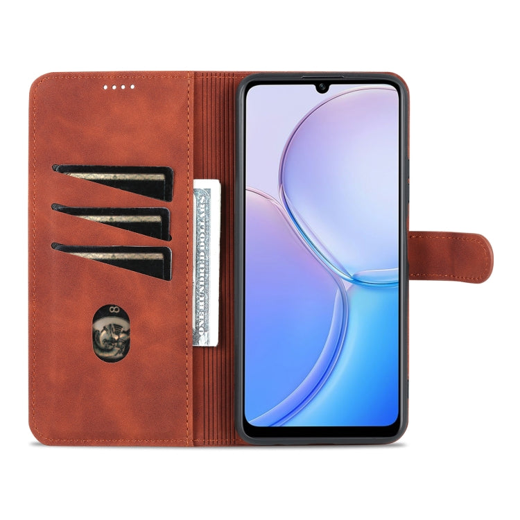 For Huawei Maimang 11 AZNS Skin Feel Calf Texture Flip Leather Phone Case(Brown) by AZNS