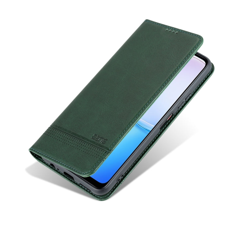 For Huawei Maimang 11 AZNS Magnetic Calf Texture Flip Leather Phone Case(Dark Green) by AZNS