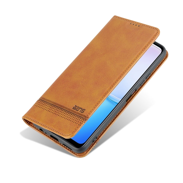For Huawei Maimang 11 AZNS Magnetic Calf Texture Flip Leather Phone Case(Light Brown) by AZNS