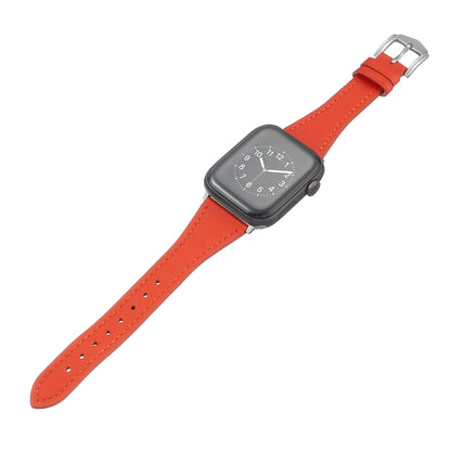 Genuine Leather Watch Band For Apple Watch Series 9&8&7 41mm / SE 3&SE 2&6&SE&5&4 40mm / 3&2&1 38mm(Red) by bashfashion