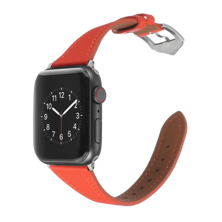 Genuine Leather Watch Band For Apple Watch Series 9&8&7 41mm / SE 3&SE 2&6&SE&5&4 40mm / 3&2&1 38mm(Red) by bashfashion