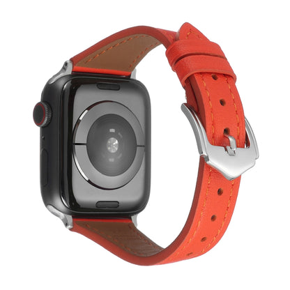 Genuine Leather Watch Band For Apple Watch Series 9&8&7 41mm / SE 3&SE 2&6&SE&5&4 40mm / 3&2&1 38mm(Red) by bashfashion