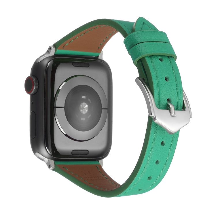 Genuine Leather Watch Band For Apple Watch Series 9&8&7 41mm / SE 3&SE 2&6&SE&5&4 40mm / 3&2&1 38mm(Green) by bashfashion