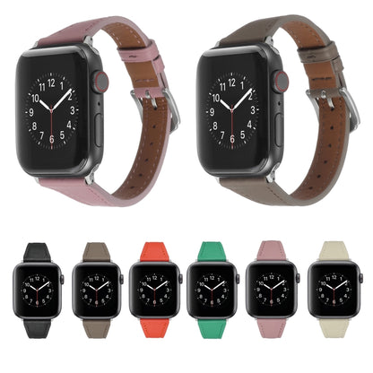 Genuine Leather Watch Band For Apple Watch Series 9&8&7 41mm / SE 3&SE 2&6&SE&5&4 40mm / 3&2&1 38mm(Red) by bashfashion