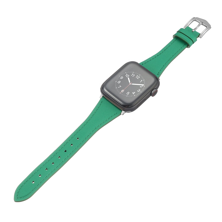 Genuine Leather Watch Band For Apple Watch Ultra 49mm&Watch Ultra 2 49mm / Series 9&8&7 45mm / SE 3&SE 2&6&SE&5&4 44mm / 3&2&1 42mm(Green) by bashfashion